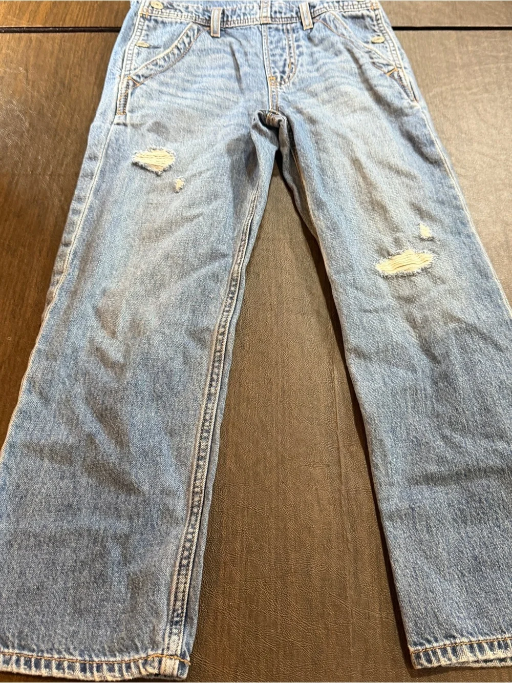 Gap Girls Light Wash Denim Overalls - Blue Sz M